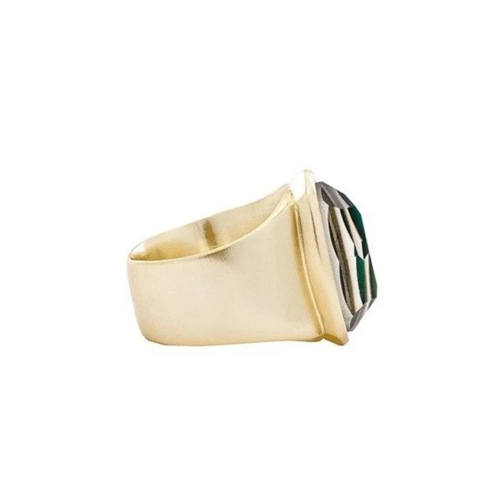 Kendra Scott Leah Blue Faceted Stone silver tone Statement Cocktail Ring Size 8